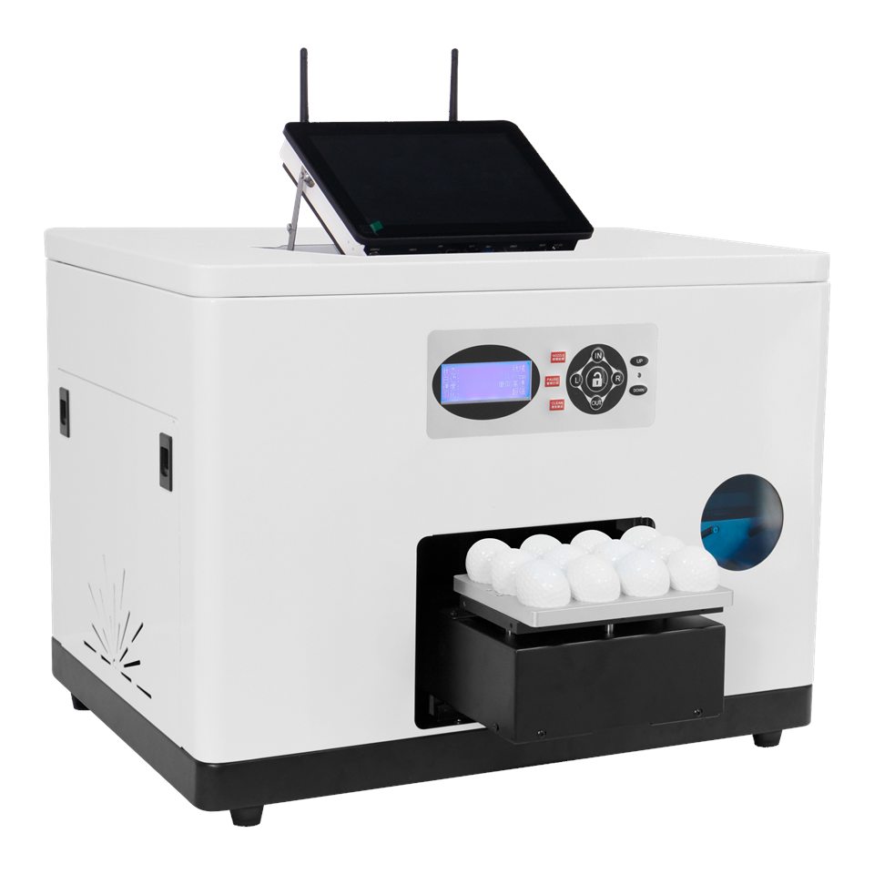 RF-GF1 printer holding multiple golf balls for one print cycle