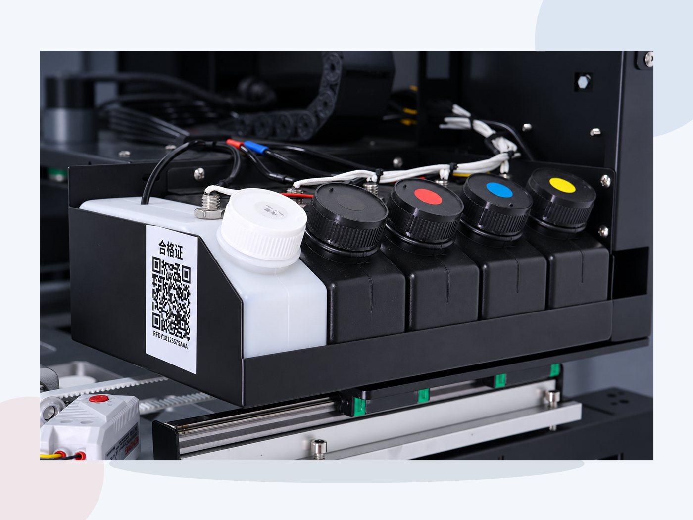 Full view of the multi-channel ink supply system