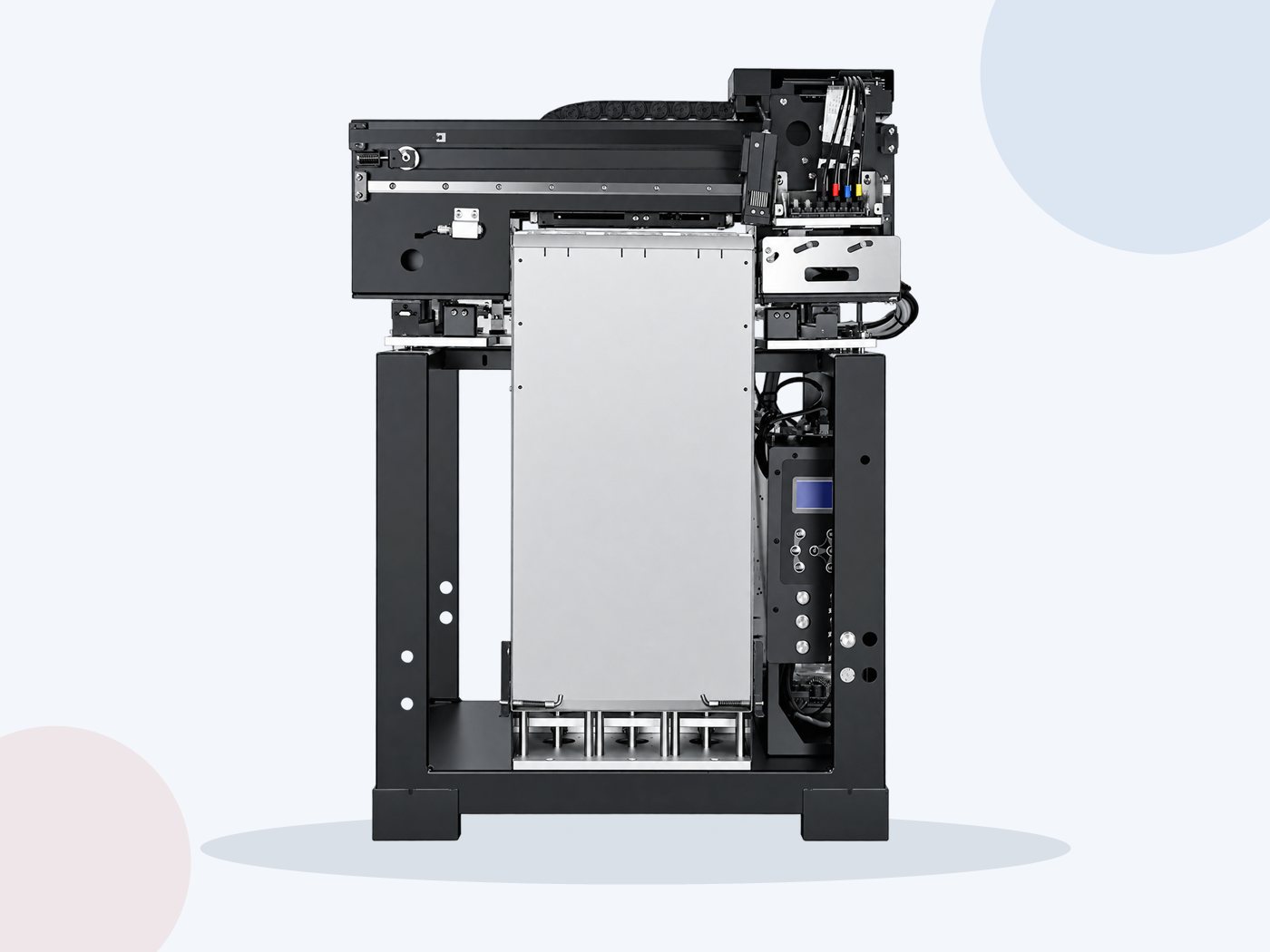 Full rear view of the three-channel print module