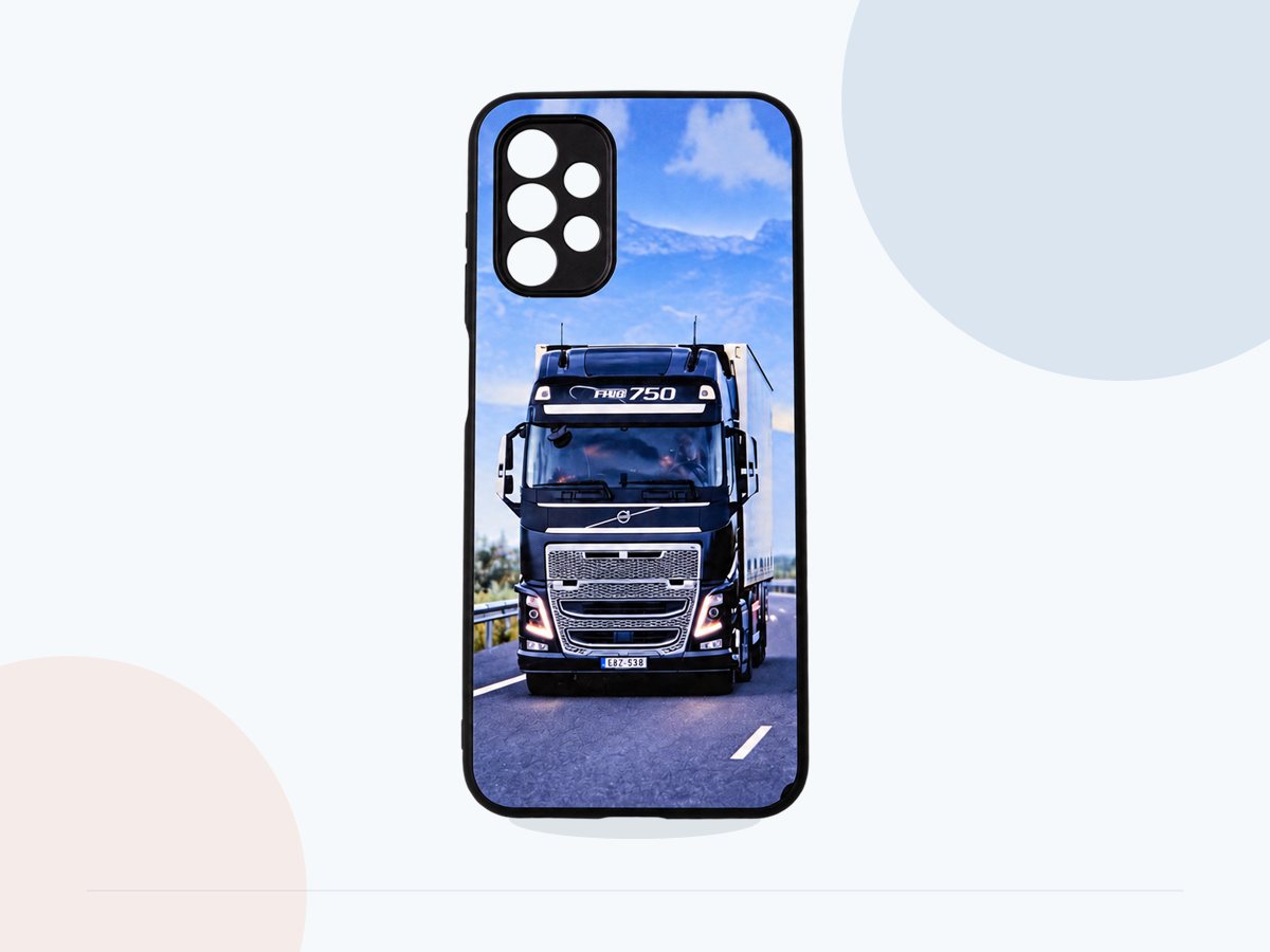 Full view of a truck photograph printed on a phone case
