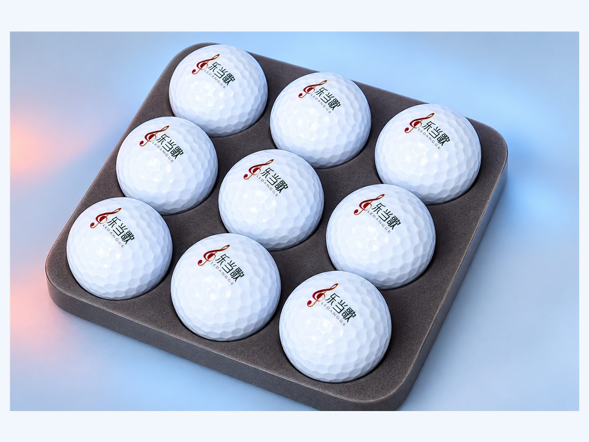 Full close view of printed artwork on golf balls