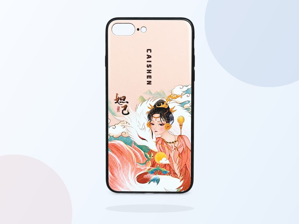 Full view of an illustrated custom phone case
